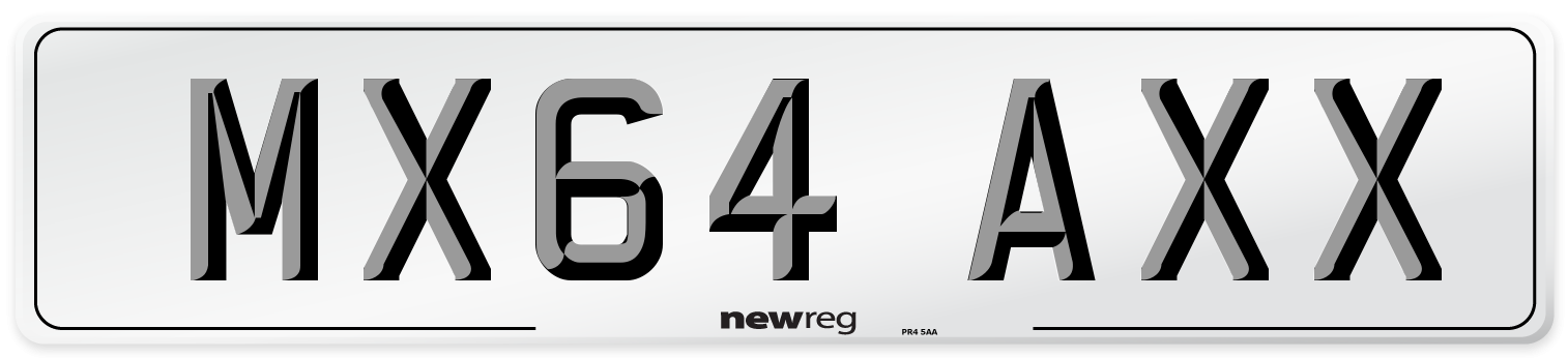 MX64 AXX Number Plate from New Reg